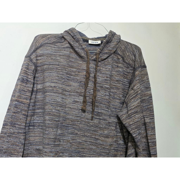 Men's ROWM Brown Blue Marled Hoodie XL - Picture 3 of 6